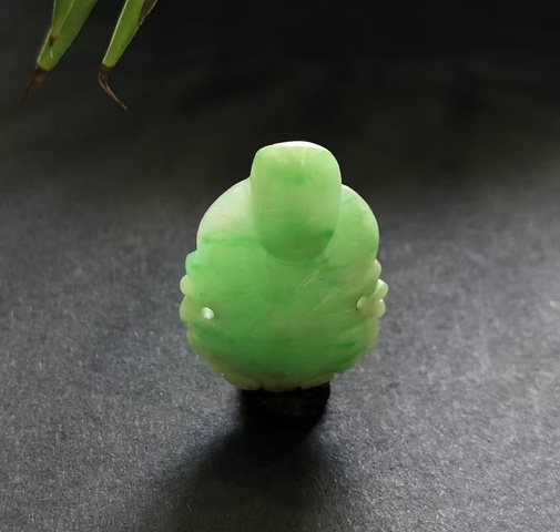 古玩玉器清代天然翡翠“佛公帽花”拍賣,當前價格25000元