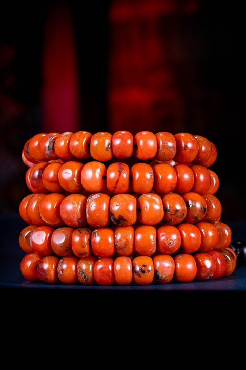 古玩玉器大尺寸天然南紅瑪瑙珠串珍品拍賣，當前價格14600元