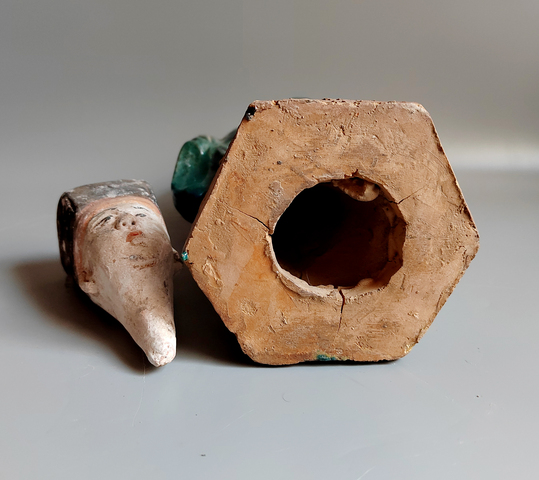 古玩陶瓷明代三彩高冠人物俑36.5厘米拍賣，當前價格5780元