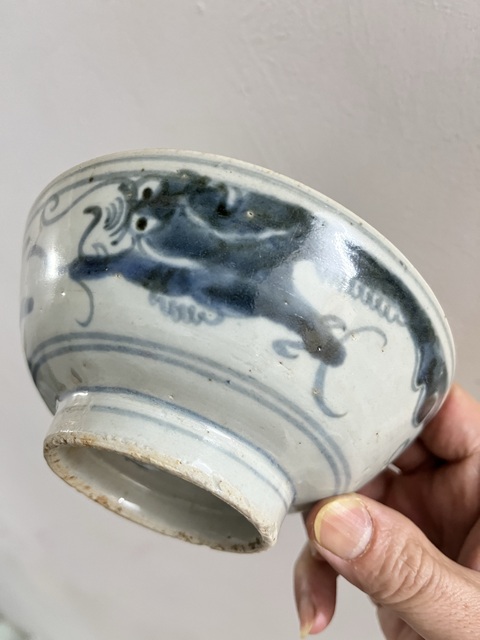 古玩陶瓷明晚期青花云龍紋碗拍賣，當前價格1280元