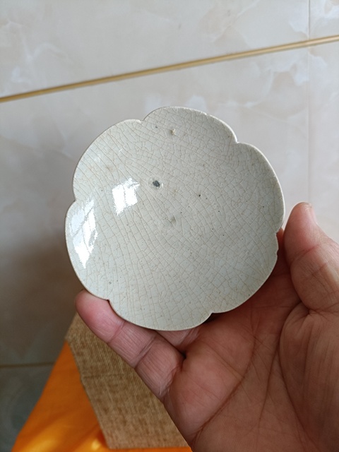古玩陶瓷北宋湖田青白釉冰片紋高足花口托拍賣，當前價格99元