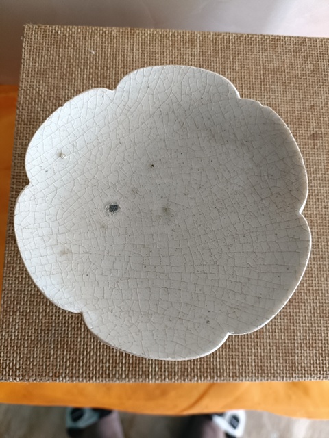 古玩陶瓷北宋湖田青白釉冰片紋高足花口托拍賣，當前價格99元