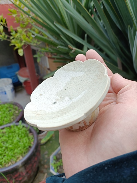 古玩陶瓷北宋湖田青白釉冰片紋高足花口托拍賣，當前價格99元