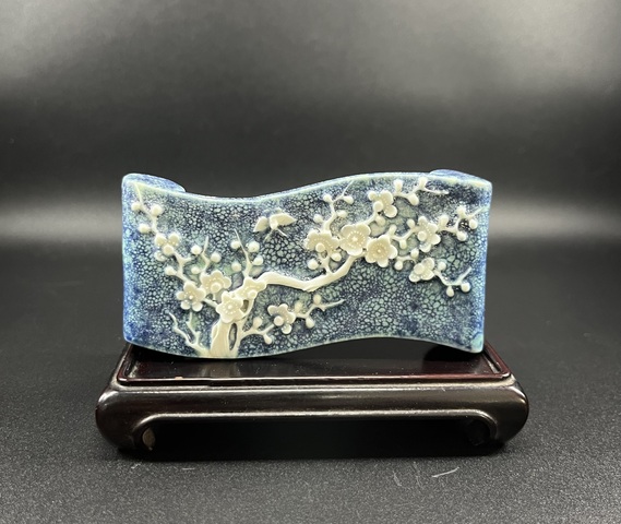 古玩陶瓷汝鈞釉堆梅花墨床拍賣，當前價格3800元