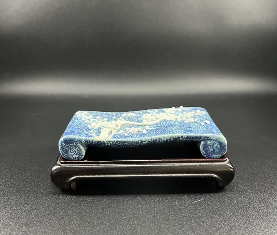 古玩陶瓷汝鈞釉堆梅花墨床拍賣，當前價格3800元