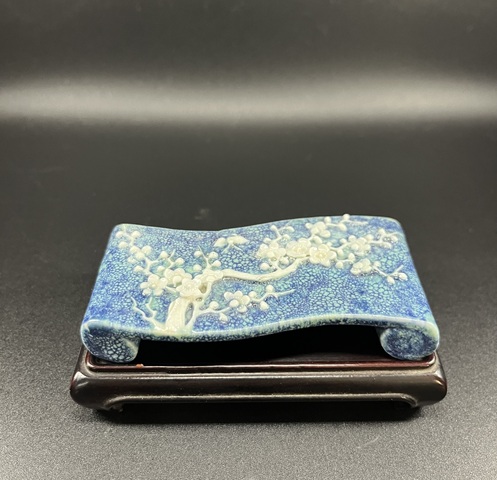 古玩陶瓷汝鈞釉堆梅花墨床拍賣，當前價格3800元