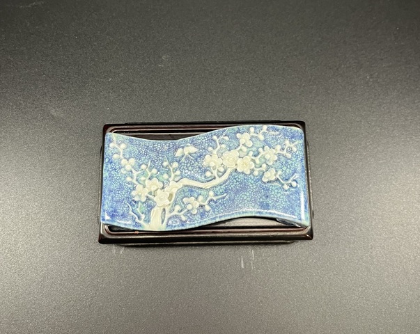 古玩陶瓷汝鈞釉堆梅花墨床拍賣，當前價格3800元