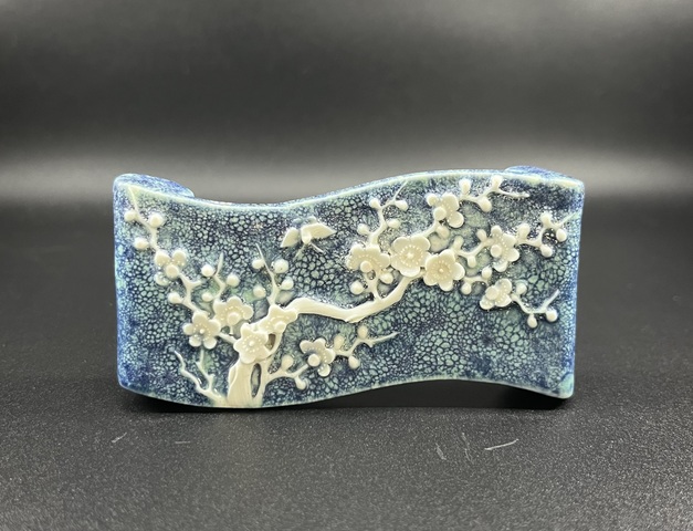 古玩陶瓷汝鈞釉堆梅花墨床拍賣，當前價格3800元