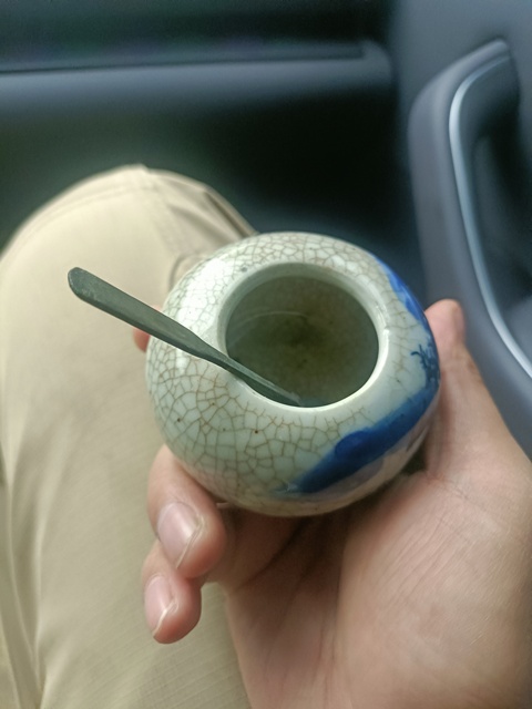 古玩陶瓷清晚期哥釉青花山水人物紋水盂拍賣,當前價格1500元