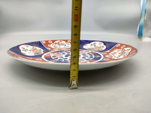 古玩陶瓷青花加彩盤拍賣，當(dāng)前價(jià)格450元