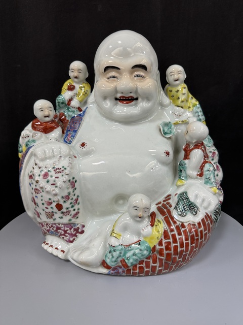 古玩陶瓷粉彩五子彌勒佛拍賣,當前價格22888元