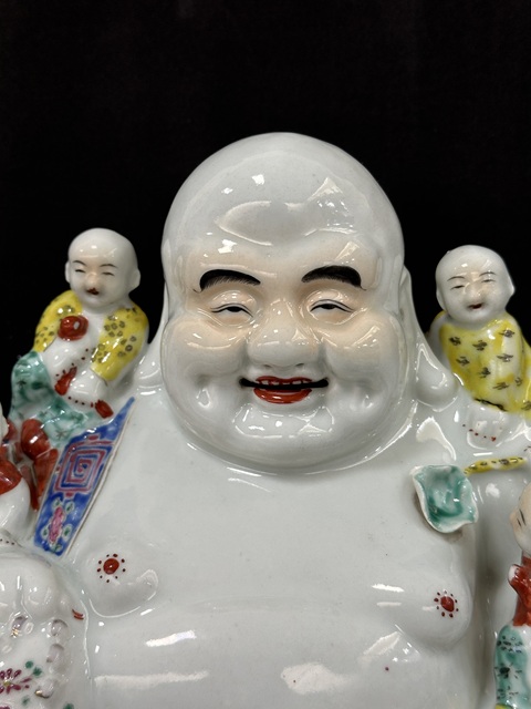 古玩陶瓷粉彩五子彌勒佛拍賣,當前價格22888元