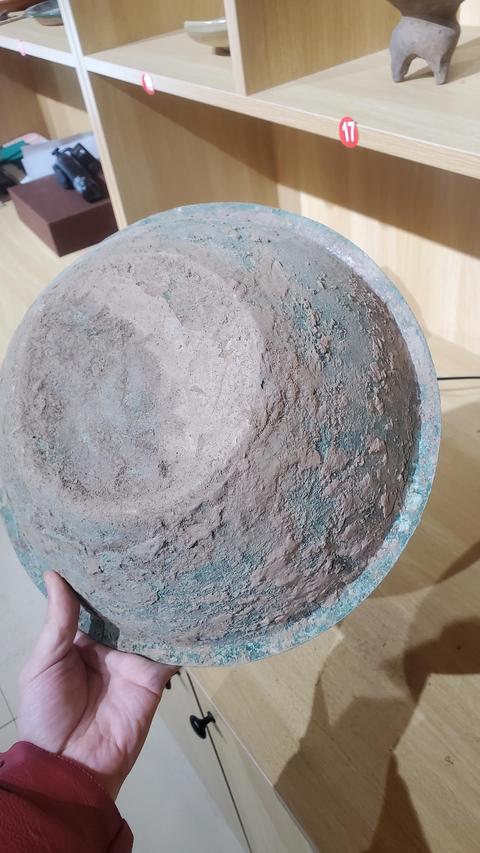 古玩銅器銅盤拍賣，當前價格3500元