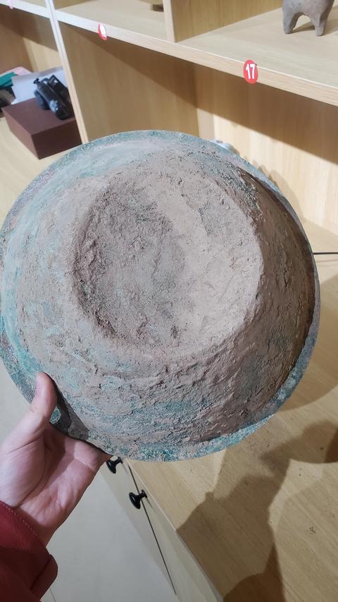 古玩銅器銅盤拍賣，當前價格3500元