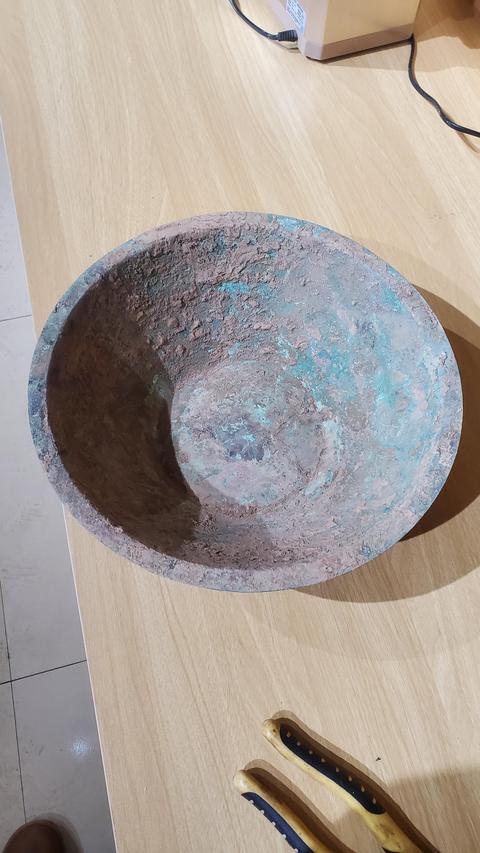 古玩銅器銅盤拍賣，當前價格3500元