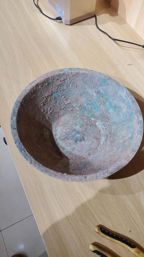 古玩銅器銅盤拍賣，當前價格3500元