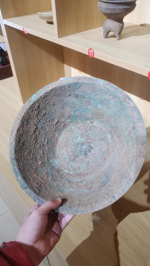 古玩銅器銅盤拍賣，當前價格3500元