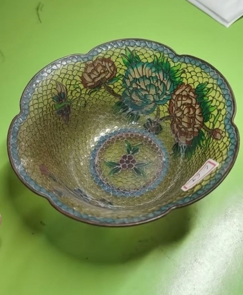 古玩雜項琉璃掐絲琺瑯碗拍賣,當前價格880元