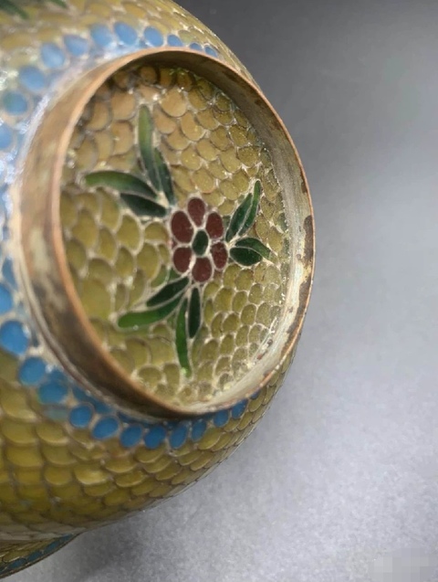 古玩雜項琉璃掐絲琺瑯碗拍賣,當前價格880元