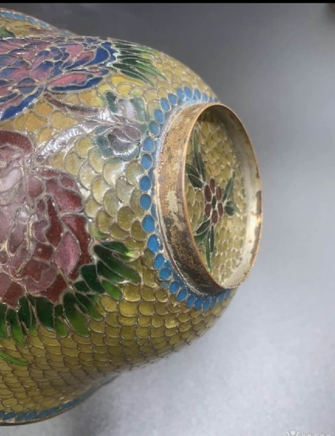 古玩雜項琉璃掐絲琺瑯碗拍賣,當前價格880元