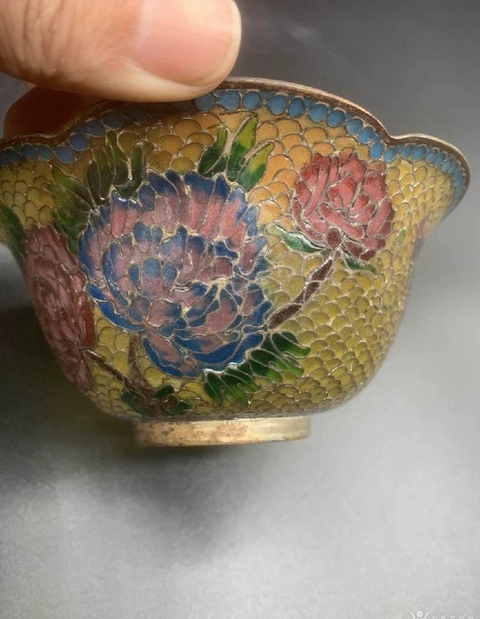 古玩雜項琉璃掐絲琺瑯碗拍賣,當前價格880元