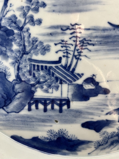 古玩陶瓷青花山水紋茶盤拍賣,當前價格7000元