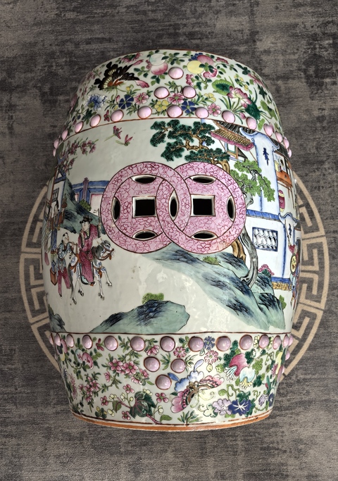 古玩陶瓷道光粉彩西廂記(慧明寄書)繡墩(48+厘米)拍賣,當前價格88888元