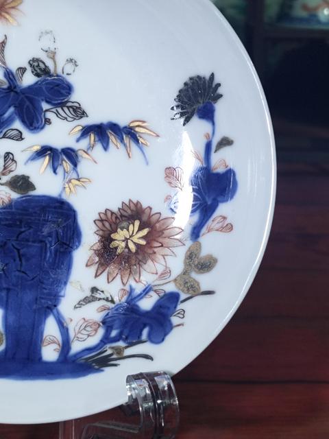 古玩陶瓷【佳士得精品放漏
】清早·南京號(hào)青花加彩竹石花卉紋杯碟一套拍賣，當(dāng)前價(jià)格5980元
