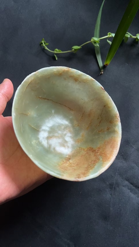 古玩玉器清代和田玉雕“素紋碗”拍賣，當前價格28000元