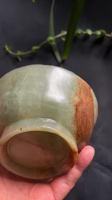 古玩玉器清代和田玉雕“素紋碗”拍賣，當前價格28000元
