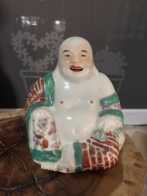 古玩陶瓷粉彩彌勒佛坐像拍賣,當前價格1688元