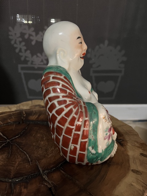 古玩陶瓷粉彩彌勒佛坐像拍賣,當前價格1688元