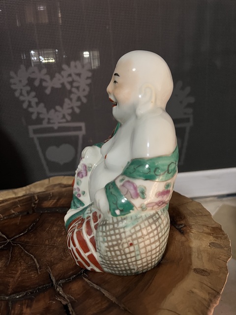 古玩陶瓷粉彩彌勒佛坐像拍賣,當前價格1688元