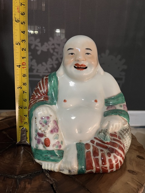 古玩陶瓷粉彩彌勒佛坐像拍賣,當前價格1688元