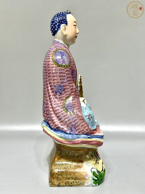 古玩陶瓷民國精品 粉彩道教琉璃光藥師佛瓷塑拍賣，當前價格5800元