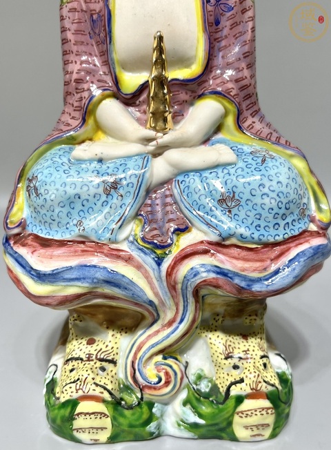 古玩陶瓷民國精品 粉彩道教琉璃光藥師佛瓷塑拍賣，當前價格5800元