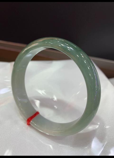 古玩玉器翡翠A貨半山水手鐲拍賣,當前價格6900元