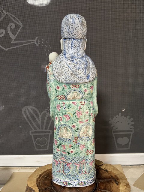 古玩陶瓷粉彩福祿壽三星祿星瓷塑雕像拍賣,當前價格6888元