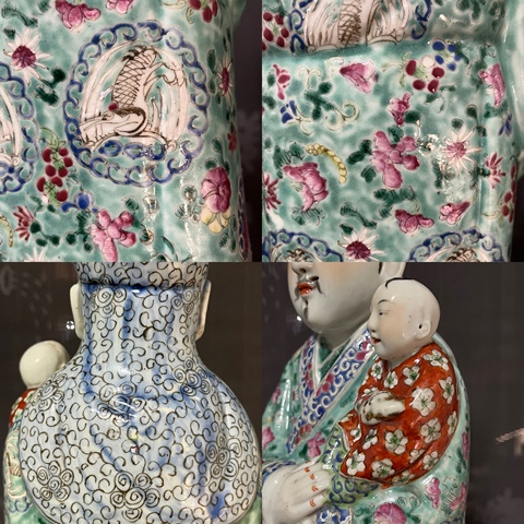 古玩陶瓷粉彩福祿壽三星祿星瓷塑雕像拍賣,當前價格6888元
