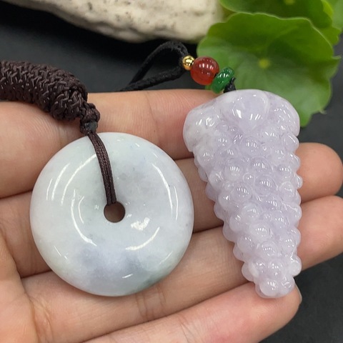 古玩玉器149天然翡翠掛墜兩件一手走拍賣,當前價格128元