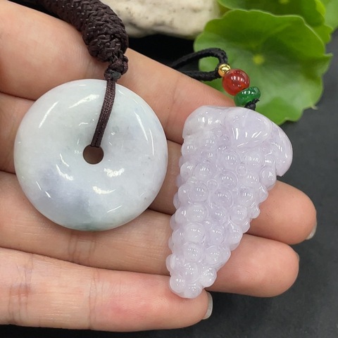 古玩玉器149天然翡翠掛墜兩件一手走拍賣,當前價格128元
