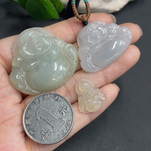 古玩玉器151天然翡翠佛公掛墜3件一手走拍賣,當(dāng)前價(jià)格370元