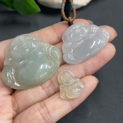 古玩玉器151天然翡翠佛公掛墜3件一手走拍賣,當(dāng)前價(jià)格370元