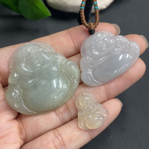 古玩玉器151天然翡翠佛公掛墜3件一手走拍賣,當(dāng)前價(jià)格370元