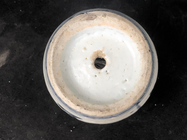 古玩陶瓷【“孤品瓷器”】清代.青花《五谷登科》鼓型燭臺(香插 鎮紙)拍賣,當前價格0元