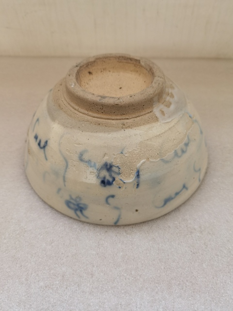 古玩陶瓷青花靈芝花卉紋碗拍賣,當前價格680元