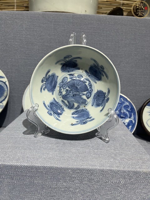 古玩陶瓷明天啟.青花滿池矯紋淺碗一對拍賣,當前價格4600元