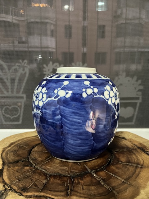 古玩陶瓷青花冰梅圖蓋罐拍賣，當前價格888元