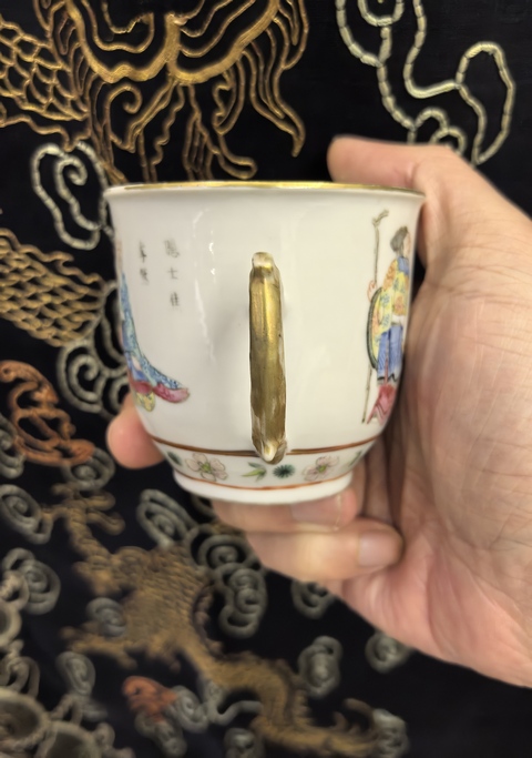 古玩陶瓷道光本朝款粉彩無(wú)雙譜馬克杯拍賣,當(dāng)前價(jià)格8888元