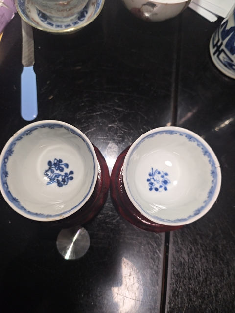 古玩陶瓷康熙青花花卉杯拍賣,當前價格388元